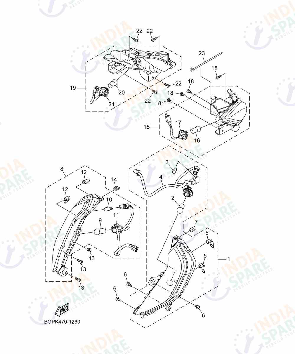 YAMAHA BGPK Fascino 125CC Drum Series FLASHER LIGHT
